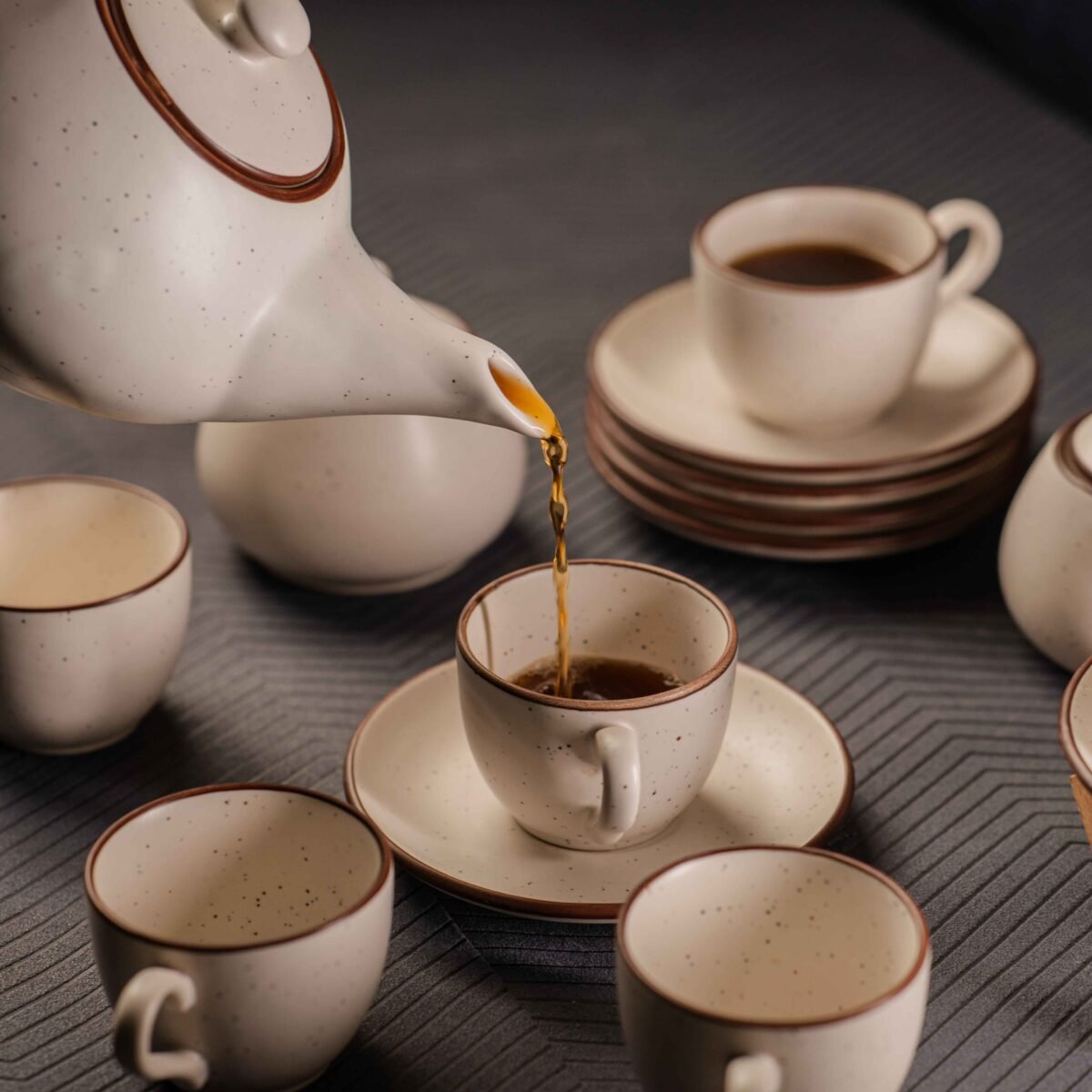 Imperial Elegance Tea Set - 15 Pieces Tea Set | Elegant Tea Set | 1100ml Teapot, 350ml Milk Pot, 350ml Sugar Pot, 150ml Cups