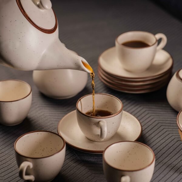 Imperial Elegance Tea Set - 15 Pieces Tea Set | Elegant Tea Set | 1100ml Teapot, 350ml Milk Pot, 350ml Sugar Pot, 150ml Cups