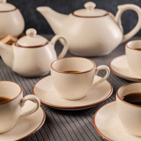 Imperial Elegance Tea Set - 15 Pieces Tea Set | Elegant Tea Set | 1100ml Teapot, 350ml Milk Pot, 350ml Sugar Pot, 150ml Cups