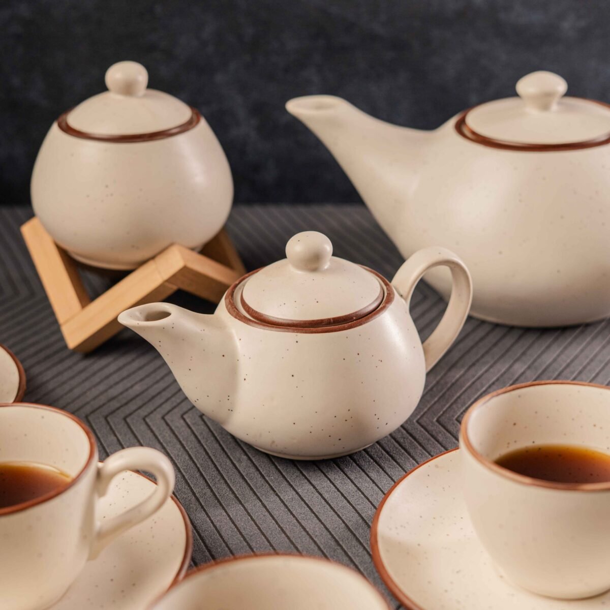 Imperial Elegance Tea Set - 15 Pieces Tea Set | Elegant Tea Set | 1100ml Teapot, 350ml Milk Pot, 350ml Sugar Pot, 150ml Cups