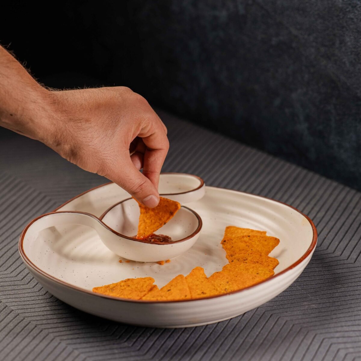 Regal Serve Chip n Dip Platter | Luxury Platter | 10 Inches X 2 Inches