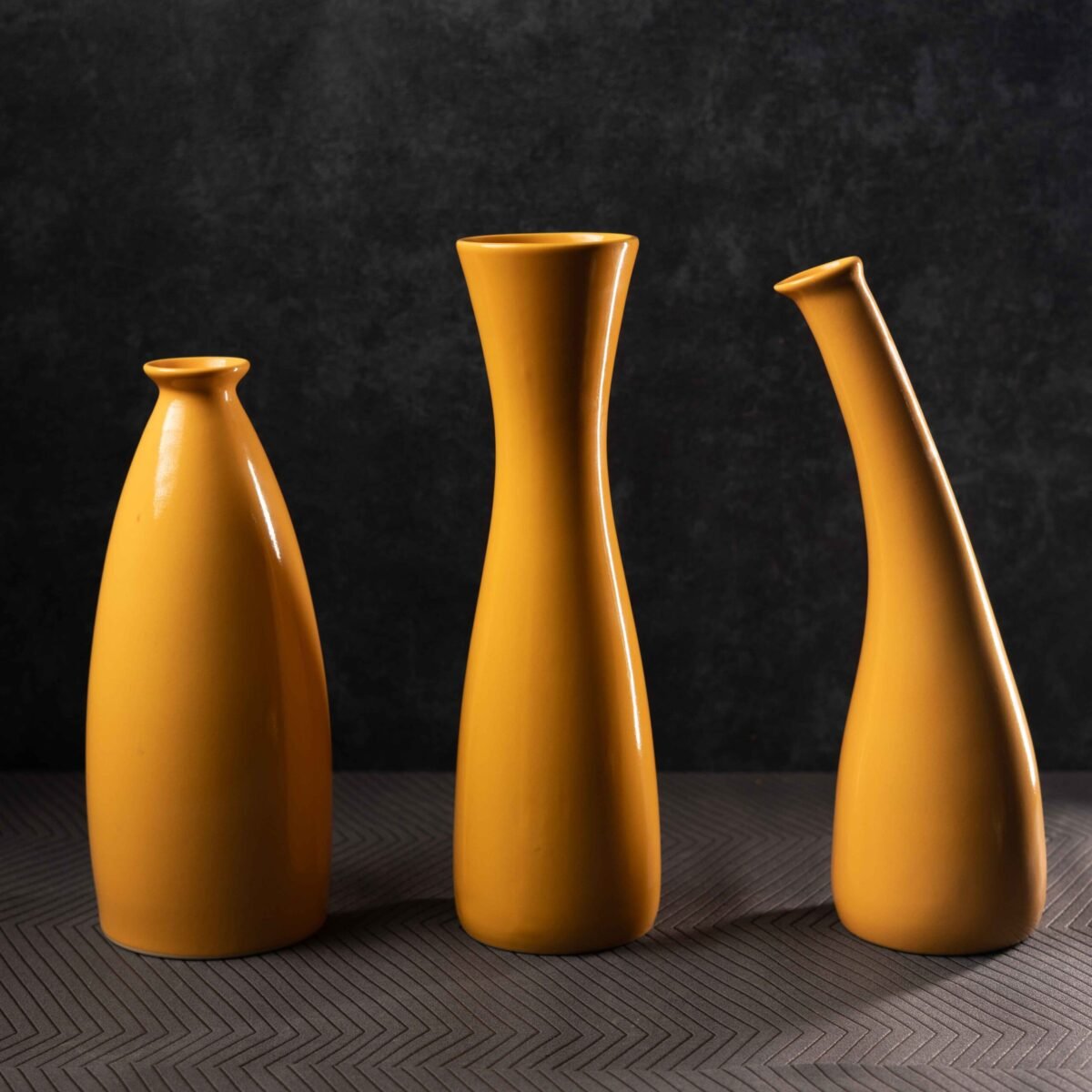 Harmiche Soleil Elegance Vase Set – Set of 3 | 10 Inches, 11 Inches, and 12 Inches