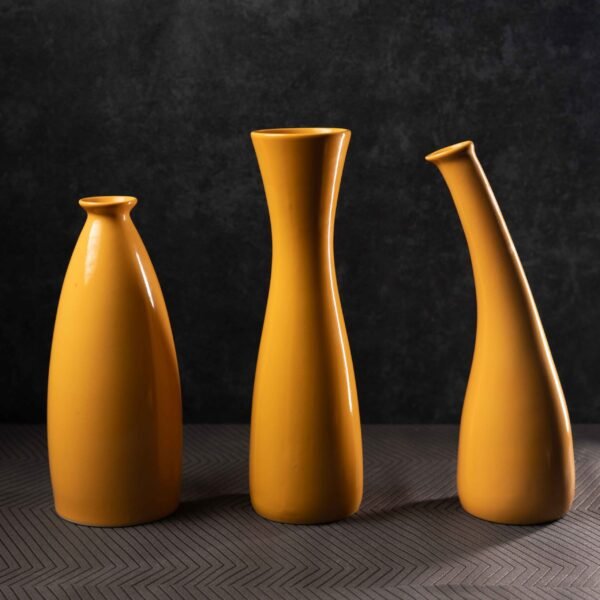 Harmiche Soleil Elegance Vase Set – Set of 3 | 10 Inches, 11 Inches, and 12 Inches