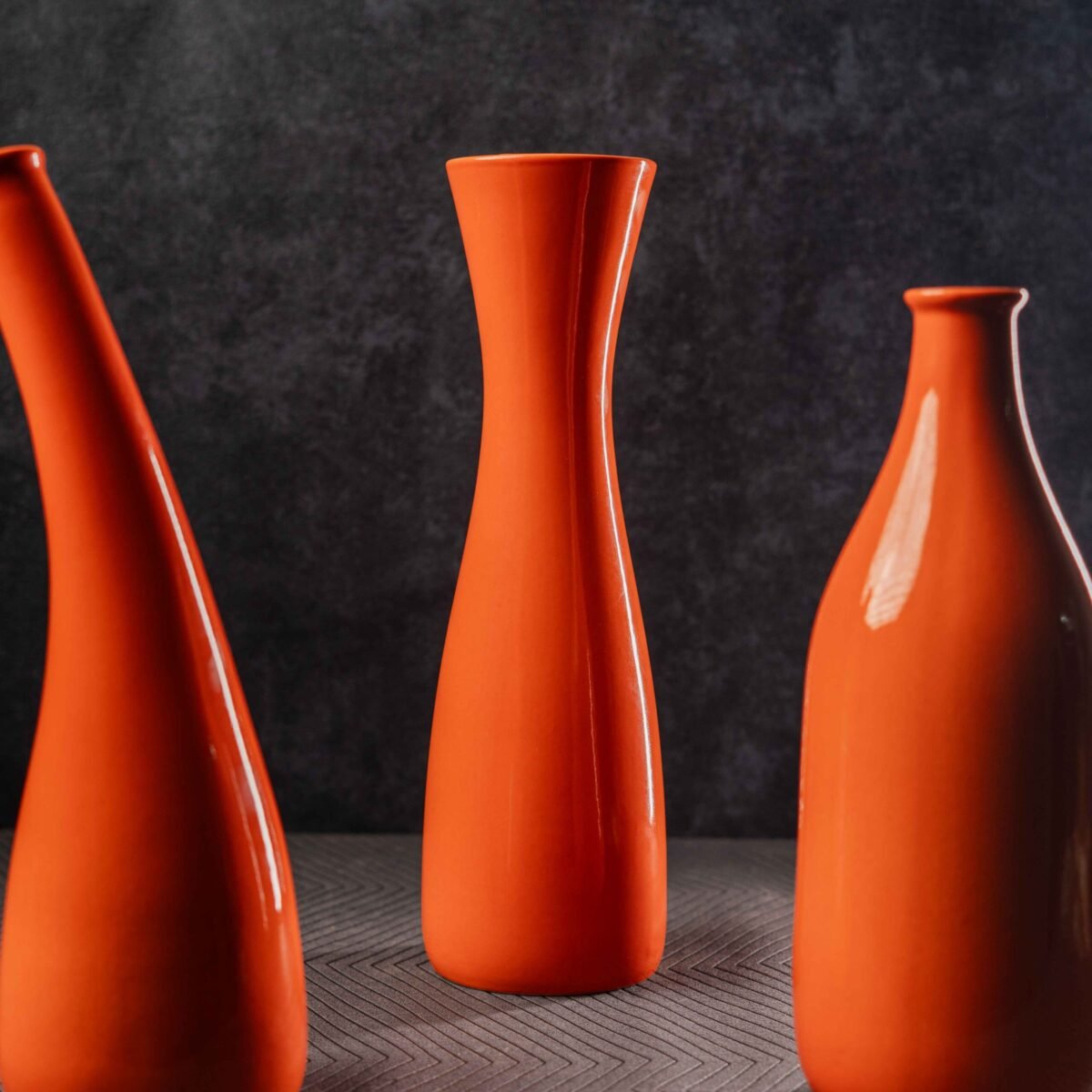 Harmiche Ember Vase Set – Set of 3 | 10 Inches, 11 Inches, and 12 Inches