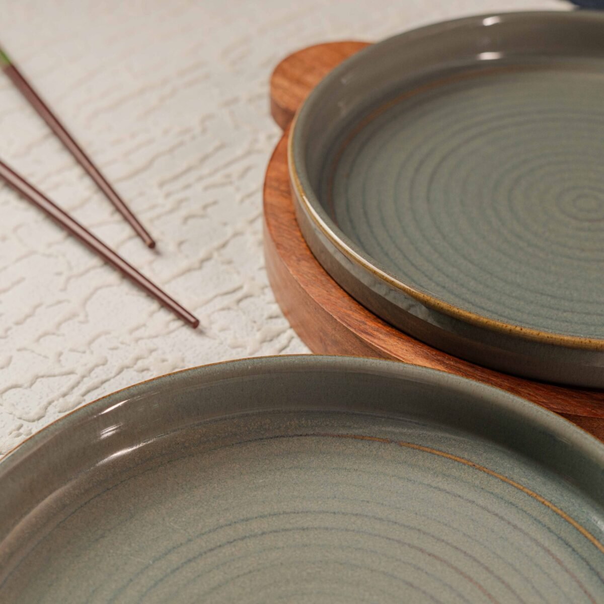 Orba Rim – Premium Ceramic Snack Plates (Set of 2) | 9 Inches