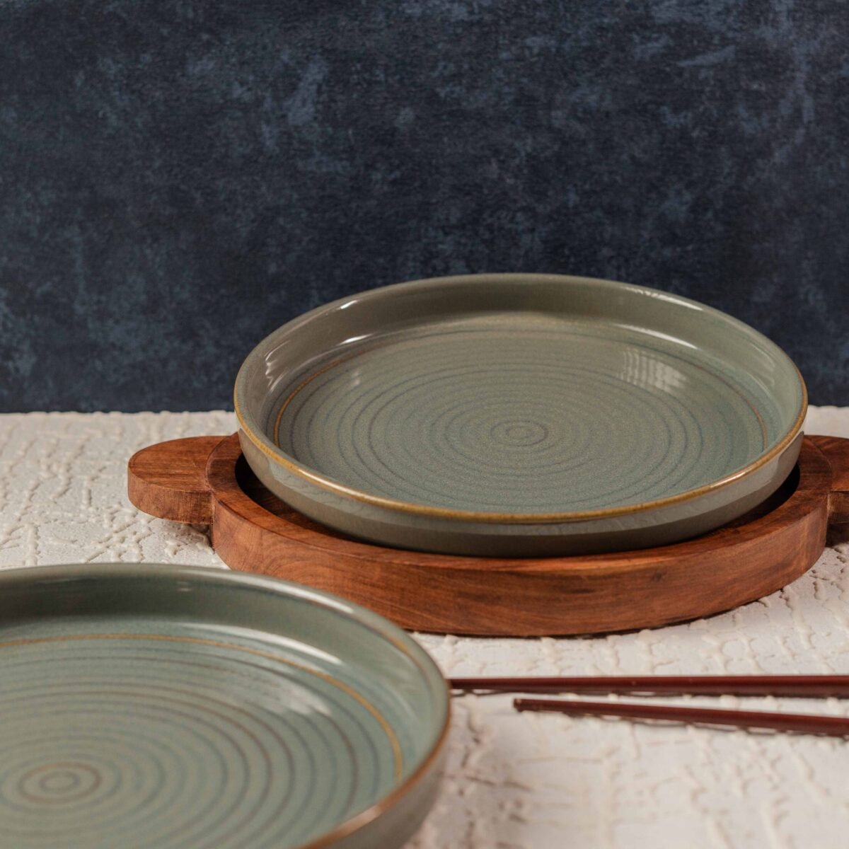 Orba Rim – Premium Ceramic Snack Plates (Set of 2) | 9 Inches