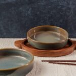 Elevare – Luxe Ceramic Salad Bowls (Set of 2) | 8 Inches x 1.5 Inches (750ml Flat Bowls)
