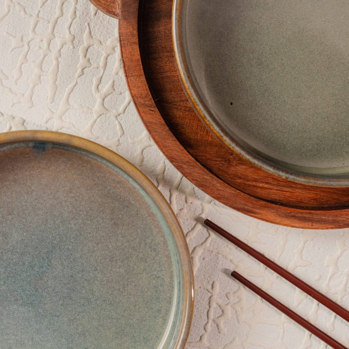 Elevare – Luxe Ceramic Salad Bowls (Set of 2) | 8 Inches x 1.5 Inches (750ml Flat Bowls)