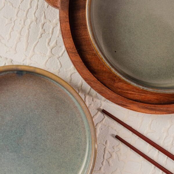 Elevare – Luxe Ceramic Salad Bowls (Set of 2) | 8 Inches x 1.5 Inches (750ml Flat Bowls)