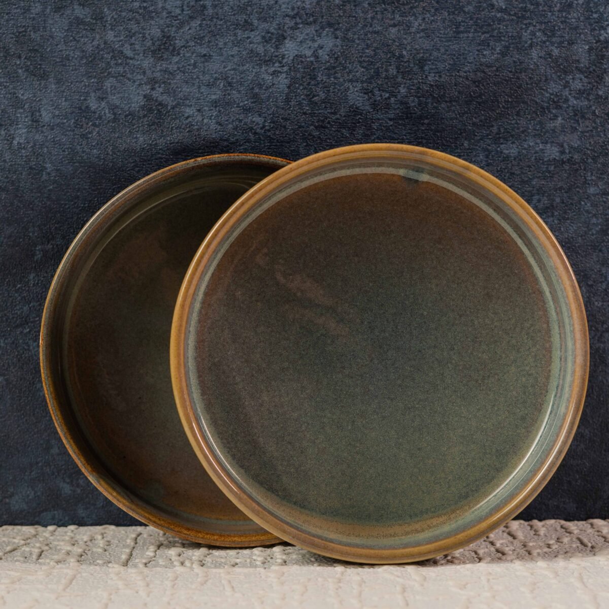 Elevare – Luxe Ceramic Salad Bowls (Set of 2) | 8 Inches x 1.5 Inches (750ml Flat Bowls)