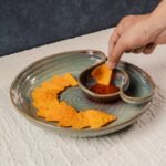 KansaGlaze – Luxe Ceramic Chip n Dip Platter | 10 Inches X 2 Inches