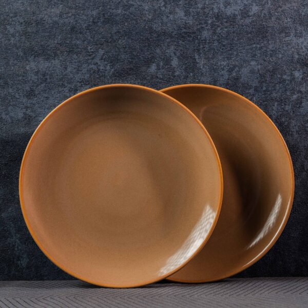 Sandsheen Luxe – Premium Ceramic Dinner Plates Set of 2 (10-Inch, Glossy Sand Finish)