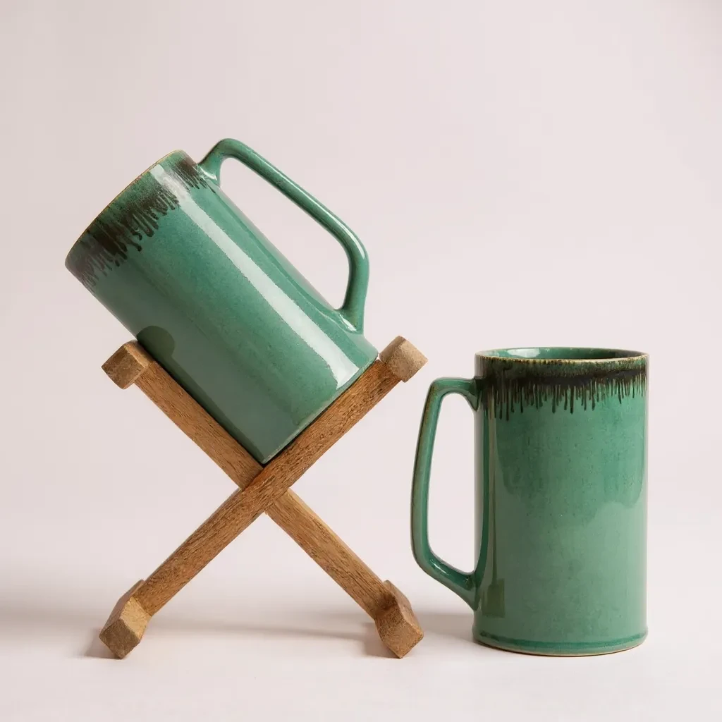 Ceramic Tall Mugs Beer Mugs Set of 2