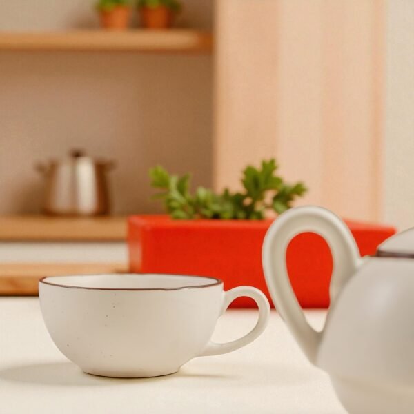 Clay Whisper Ceramic Stackable Solo Tea Set | 200ml Cup and 300ml Teapot