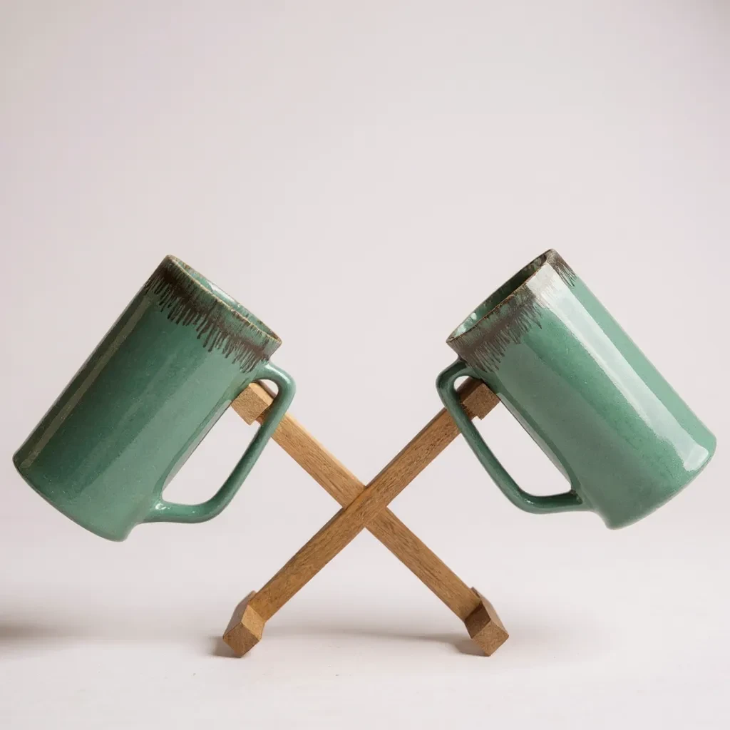Ceramic Tall Mugs Beer Mugs Set of 2