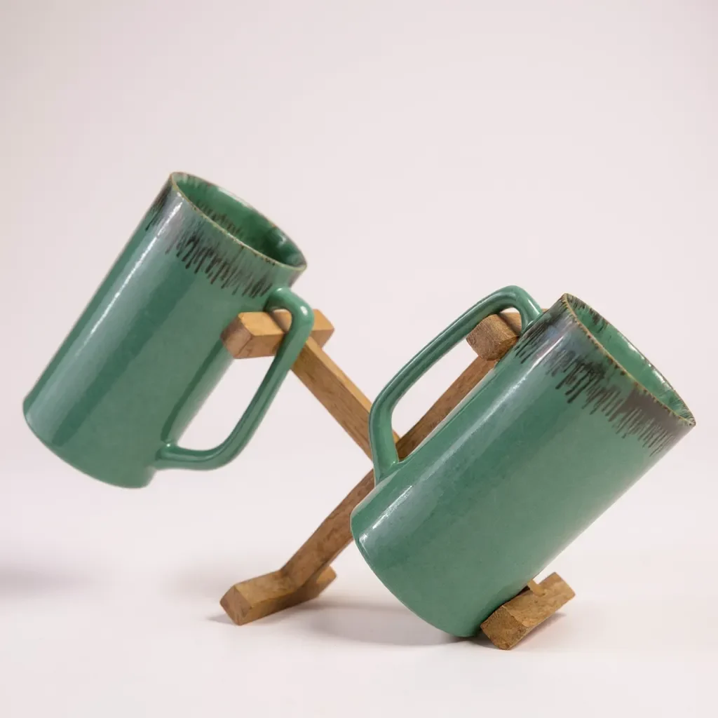 Ceramic Tall Mugs Beer Mugs Set of 2