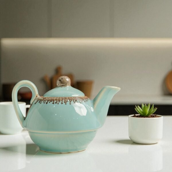 Mist Drizzle Ceramic Stackable Solo Tea Set | 200ml Cup and 300ml Teapot