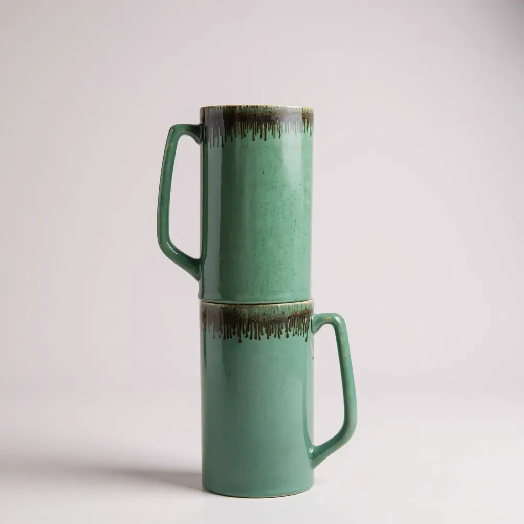 Ceramic Tall Mugs Beer Mugs Set of 2