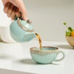 Mist Drizzle Ceramic Stackable Solo Tea Set | 200ml Cup and 300ml Teapot