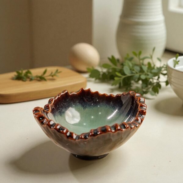 Eboncoral – Harmiche Handmade Sea-Etched Luxury Antique Fruit Bowl | 8 Inches Bowl (500ml)
