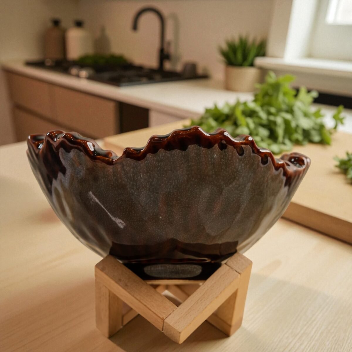 Eboncoral – Harmiche Handmade Sea-Etched Luxury Antique Fruit Bowl | 8 Inches Bowl (500ml)