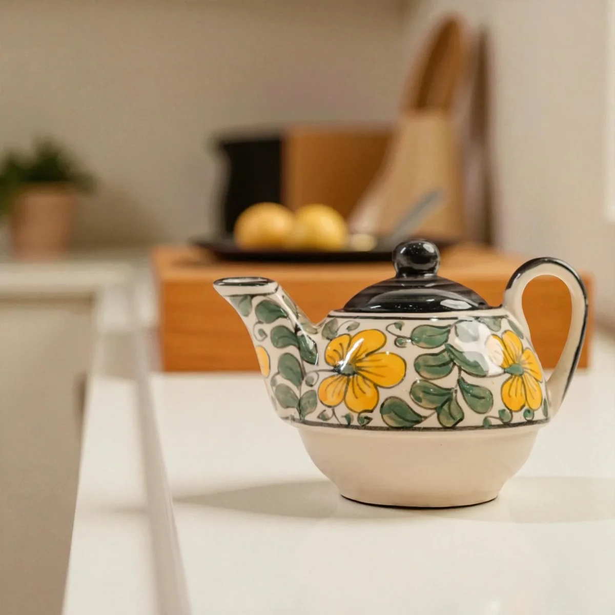 Meadow Bloom Ceramic Stackable Solo Tea Set | 200ml Cup and 300ml Teapot