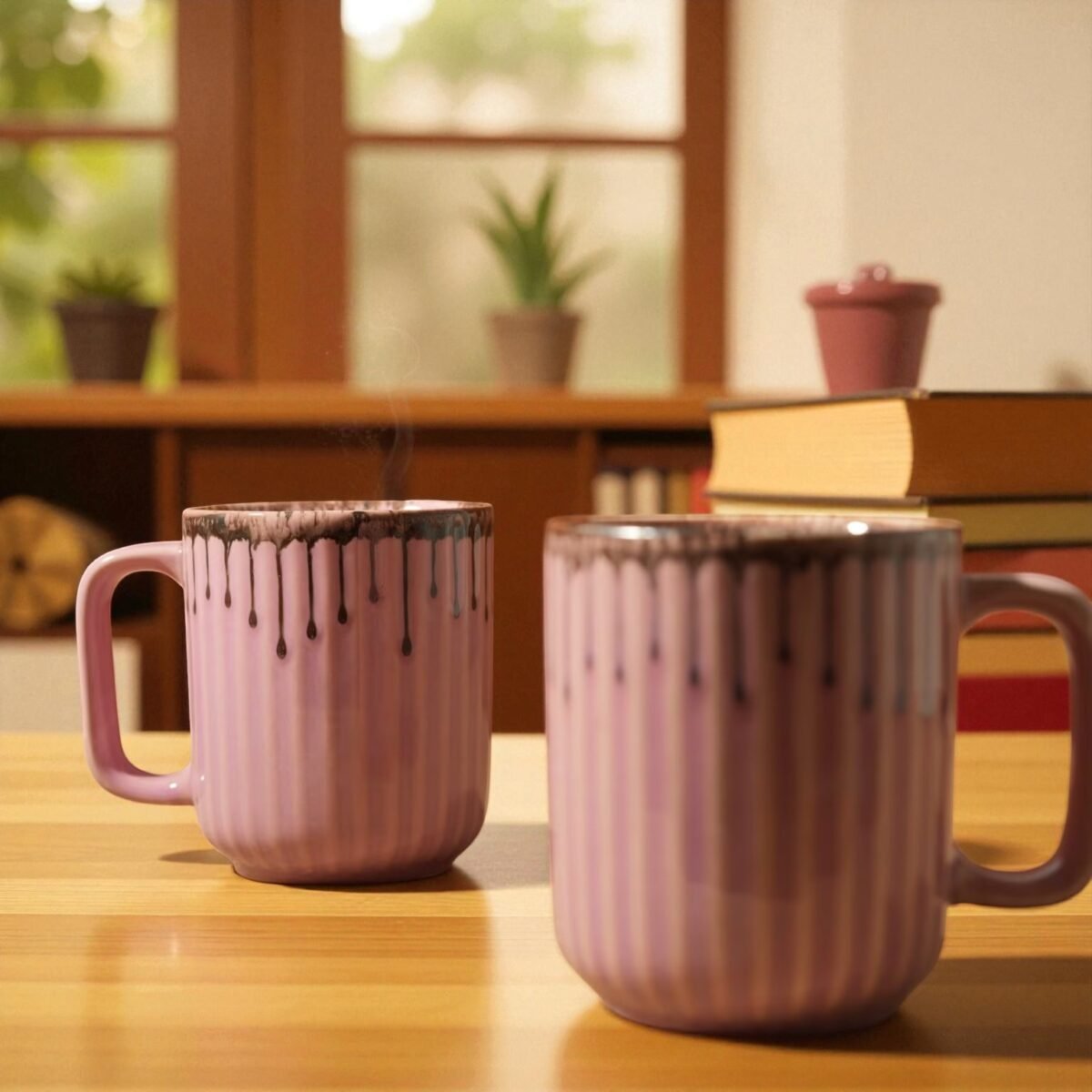 Rose Drip – Premium Ceramic Mug Set (Set of 2) 350ml Mugs | Coffee Mugs Set of 2