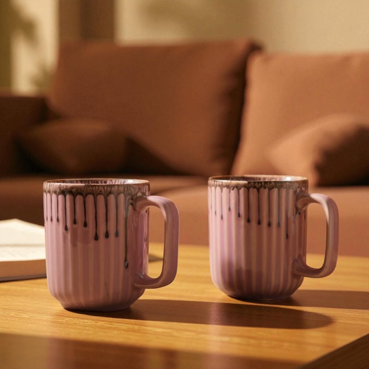 Rose Drip – Premium Ceramic Mug Set (Set of 2) 350ml Mugs | Coffee Mugs Set of 2