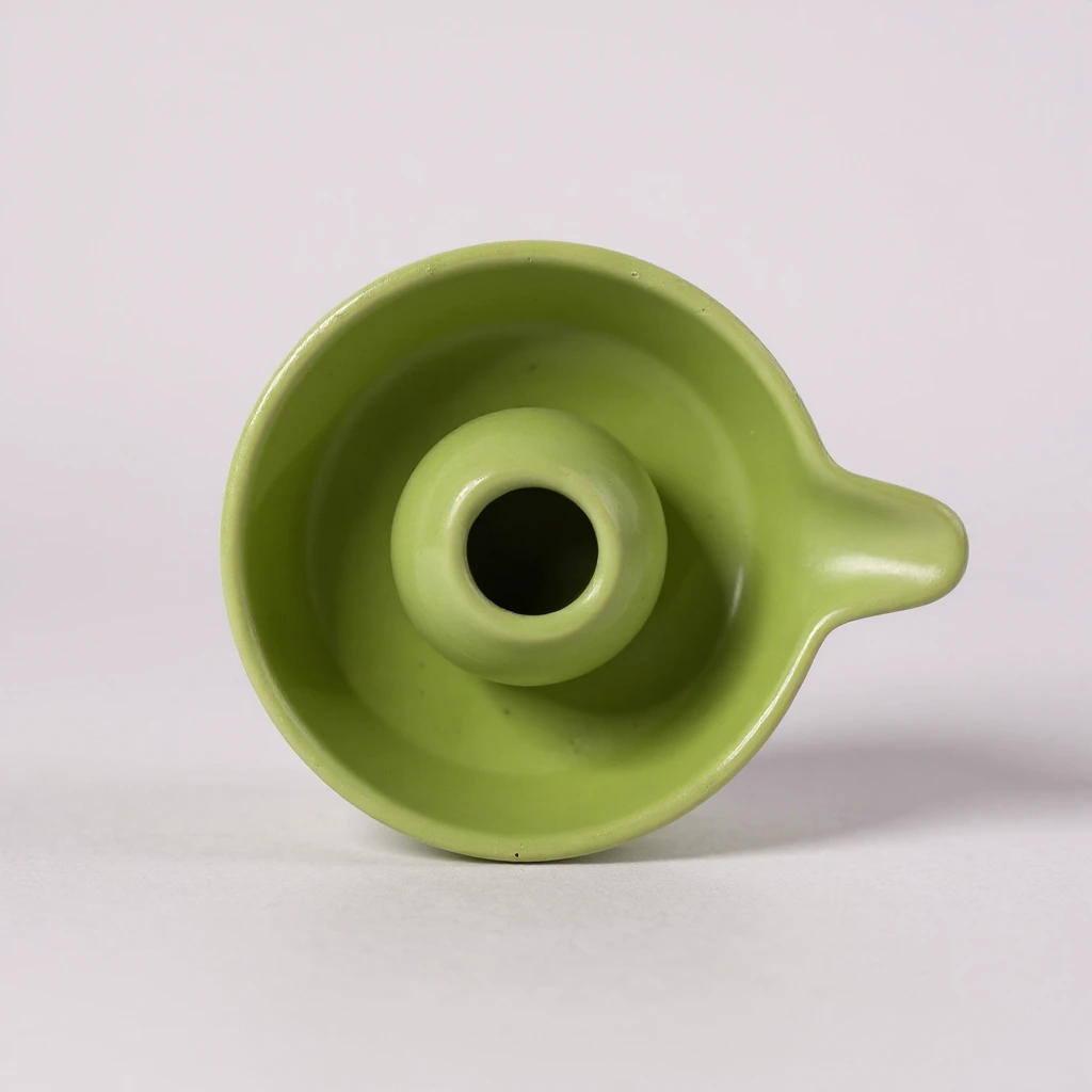 Matcha Bowl with Whisk Holder – Handmade Ceramic Matcha Tea Set for Whisk & Brewing, Green Glaze