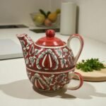 Gulmohar – Handcrafted Stackable Solo Tea Set (Teapot 300 ml & Cup 200 ml)