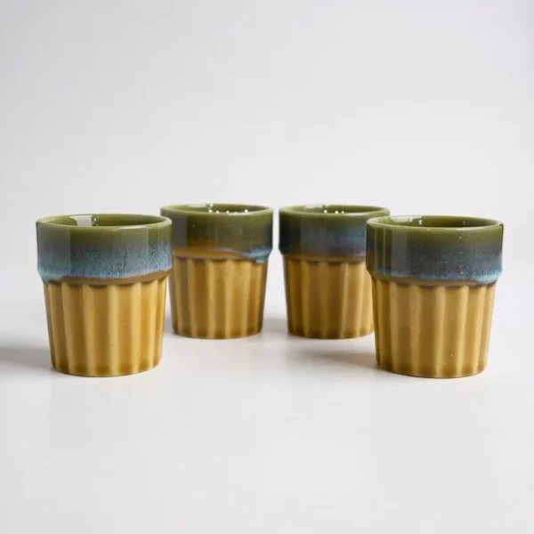 Harvest Hues Ceramic Kulhad Set – 100ml (Set of 4) by Harmiche