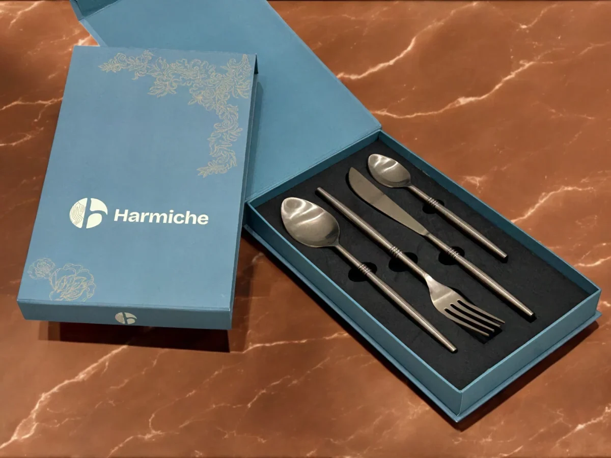 Harmiche Triple-Ring Rose Gold 4-Piece Cutlery Set