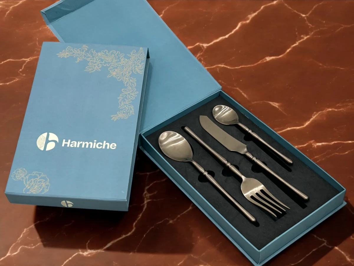 Harmiche Roselle Luxe – 4-Piece Rose Gold Cutlery Set