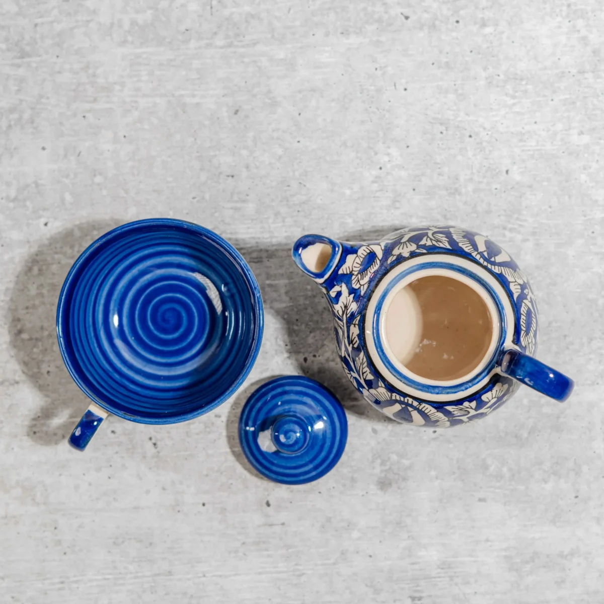 Indira Stackable Solo Tea Set – Handcrafted Ceramic Teapot & Cup by Harmiche