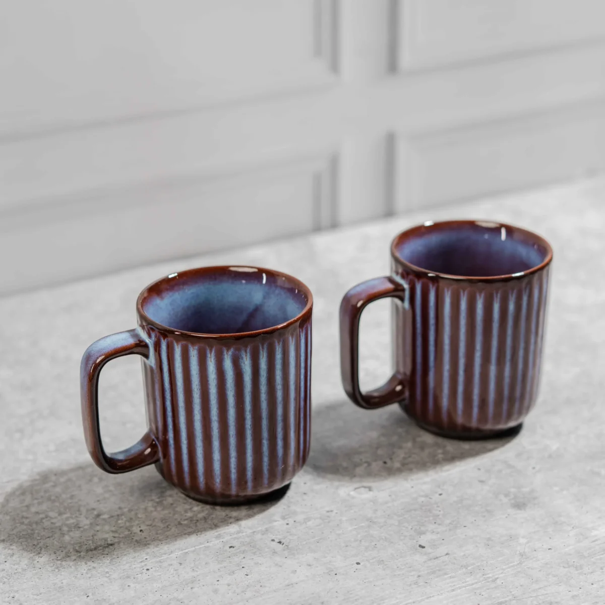 Bravura Ceramic Mug Set – 2 Handcrafted 350ml Mugs by Harmiche
