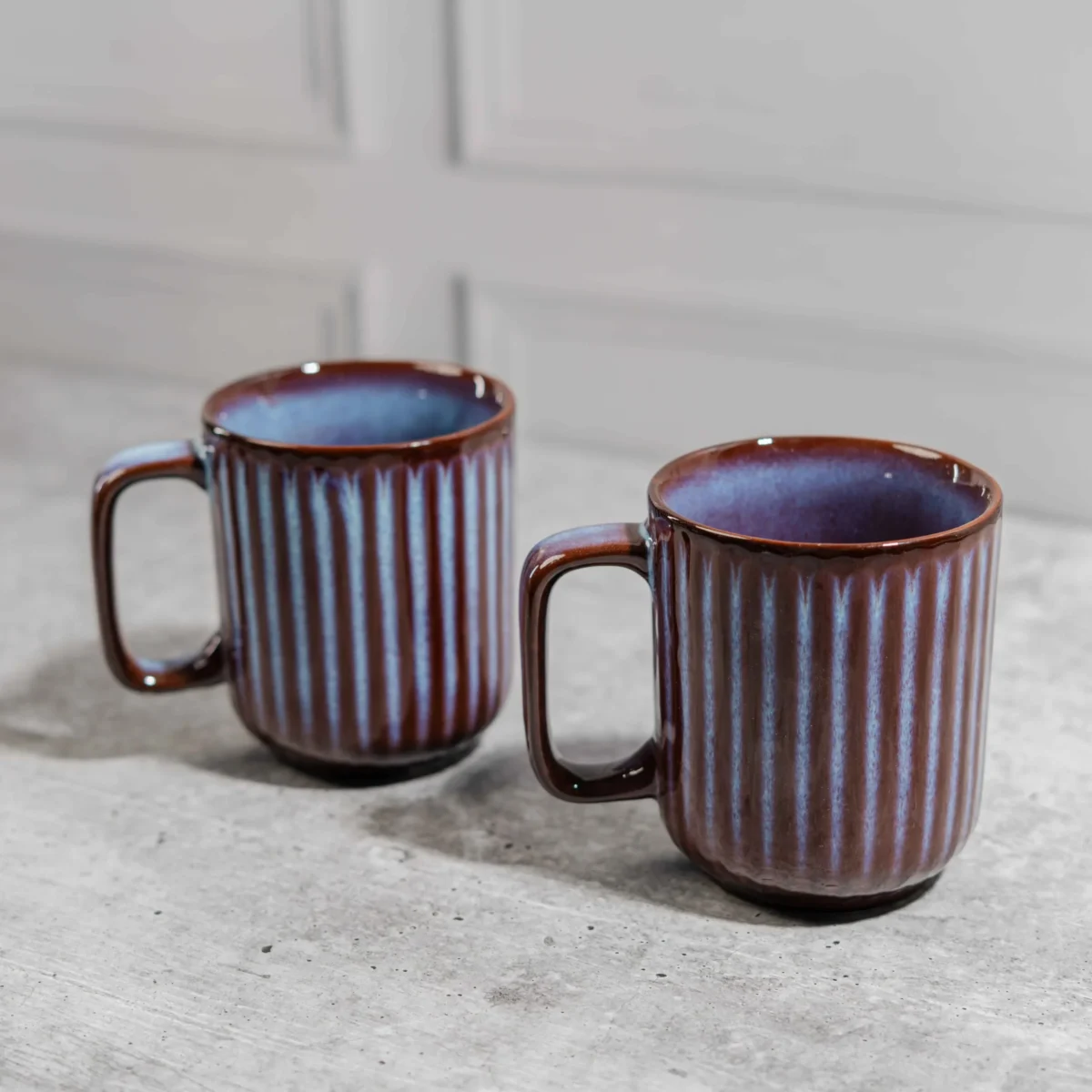 Bravura Ceramic Mug Set – 2 Handcrafted 350ml Mugs by Harmiche