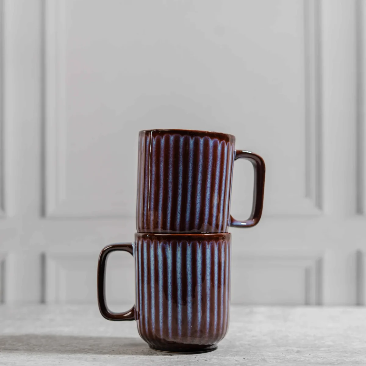 Bravura Ceramic Mug Set – 2 Handcrafted 350ml Mugs by Harmiche