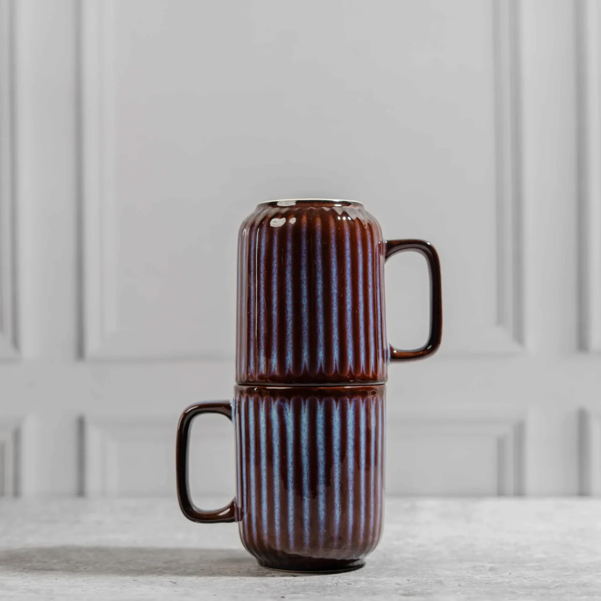 Bravura Ceramic Mug Set – 2 Handcrafted 350ml Mugs by Harmiche