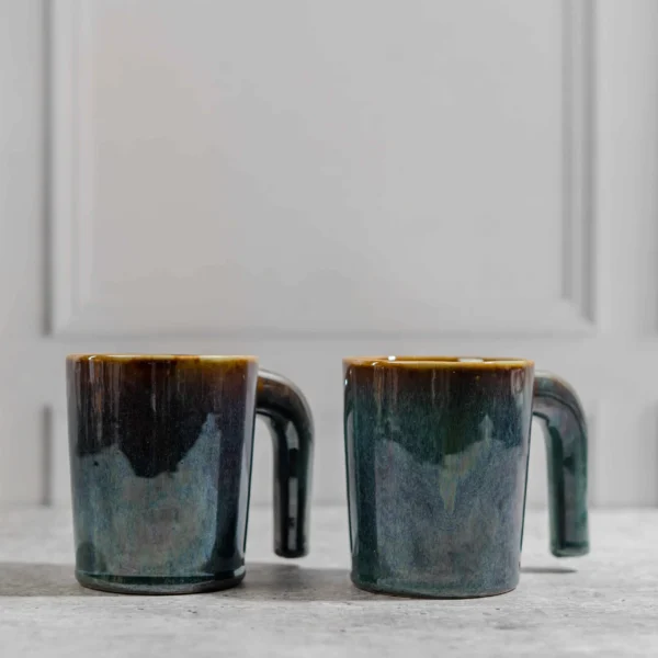 Verdoro Ceramic Mug Set – 2 Handcrafted 280ml Mugs by Harmiche