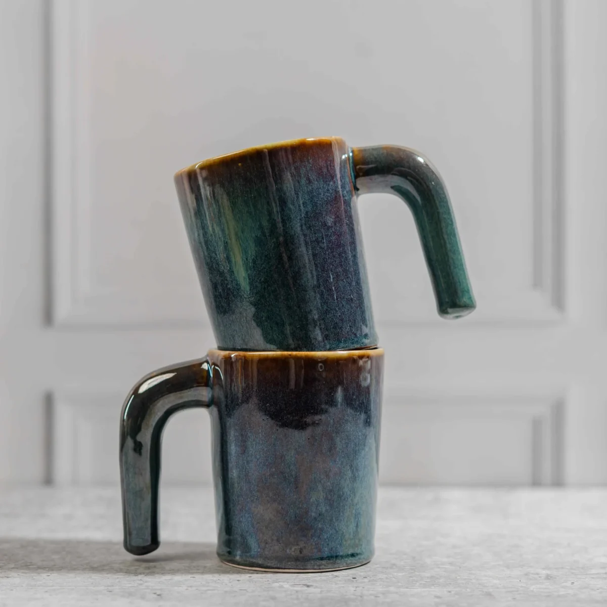 Verdoro Ceramic Mug Set – 2 Handcrafted 280ml Mugs by Harmiche
