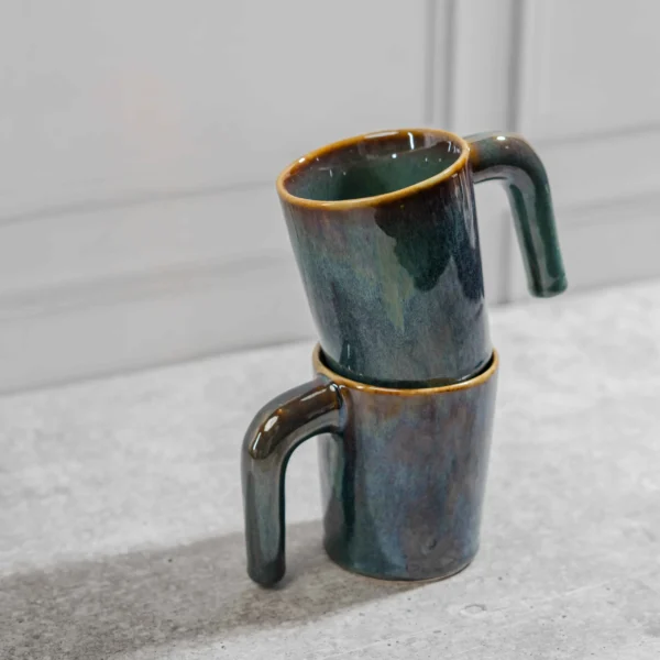 Verdoro Ceramic Mug Set – 2 Handcrafted 280ml Mugs by Harmiche