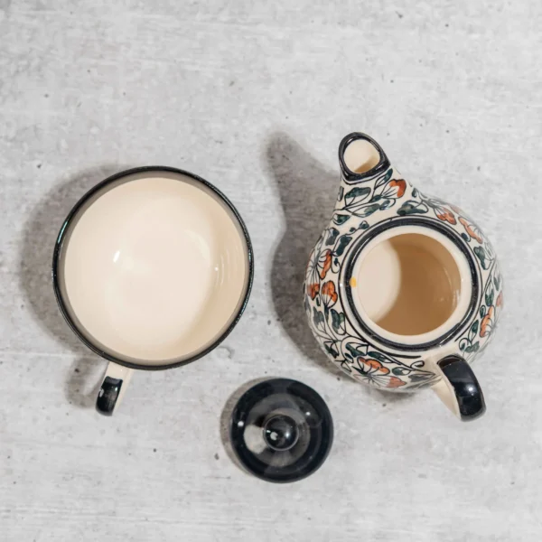 Florencia Stackable Solo Tea Set – Handcrafted 300ml Teapot & 200ml Cup by Harmiche