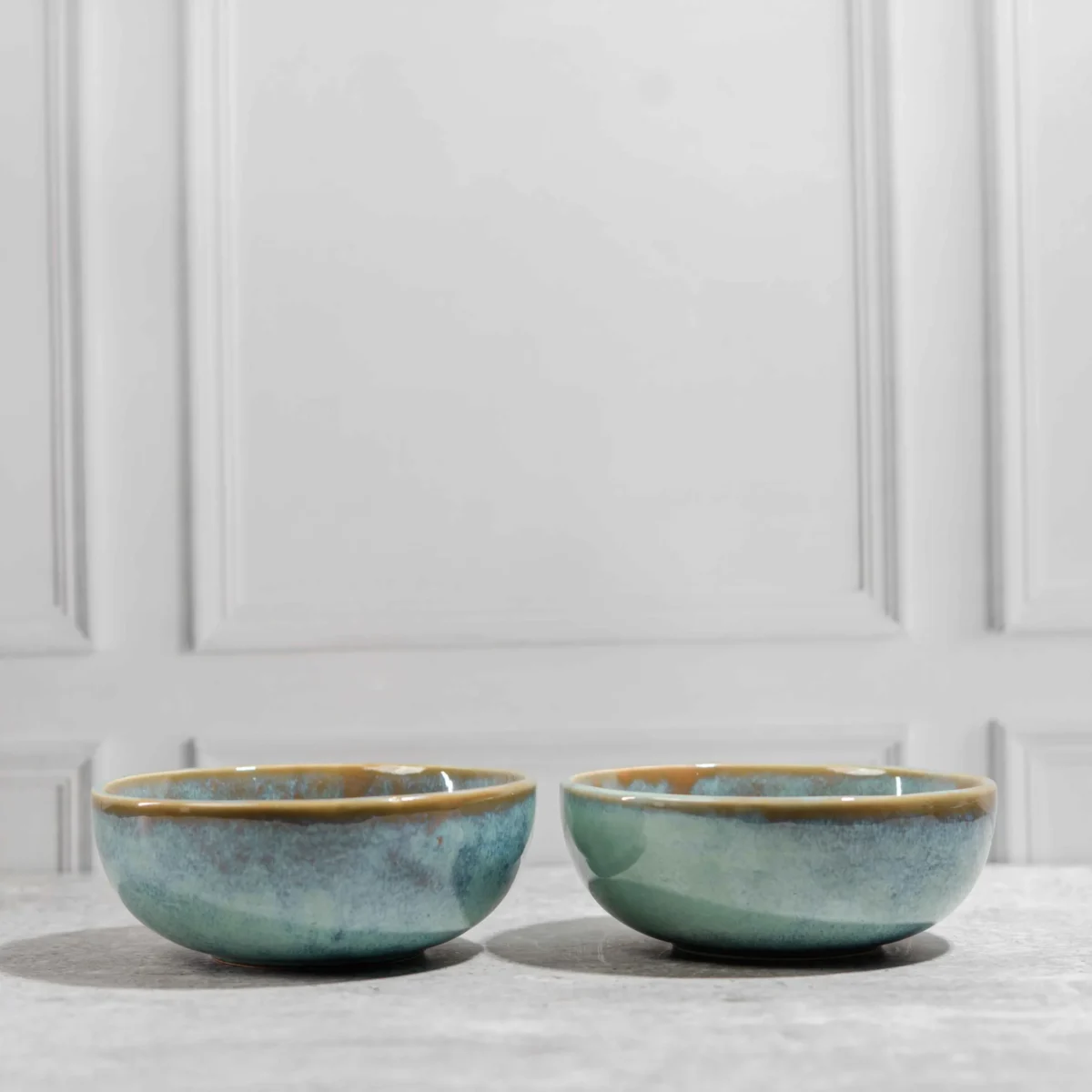 Aquora Ceramic Serving Bowls – Set of 2 Handcrafted Bowls by Harmiche