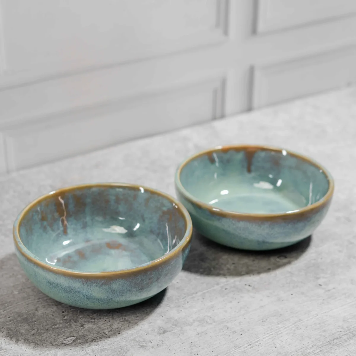 Aquora Ceramic Serving Bowls – Set of 2 Handcrafted Bowls by Harmiche