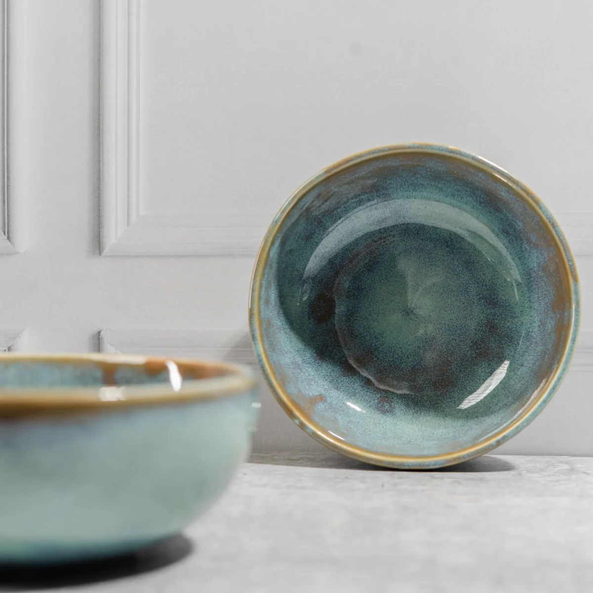 Aquora Ceramic Serving Bowls – Set of 2 Handcrafted Bowls by Harmiche