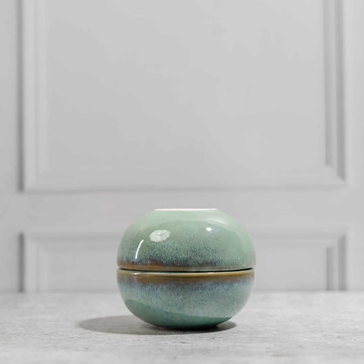 Lunara Ceramic Katori Bowls – Set of 2 handcrafted portion bowls with aqua-brown glaze. Microwave & dishwasher safe. Perfect for dals, dips & desserts.