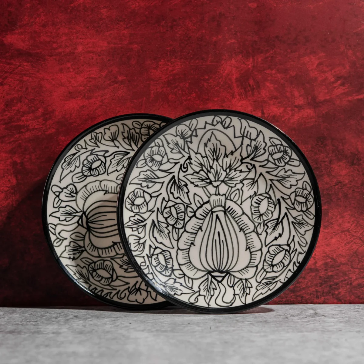 Monarca Ceramic Quarter Plates – Set of 2 (7 Inches) by Harmiche