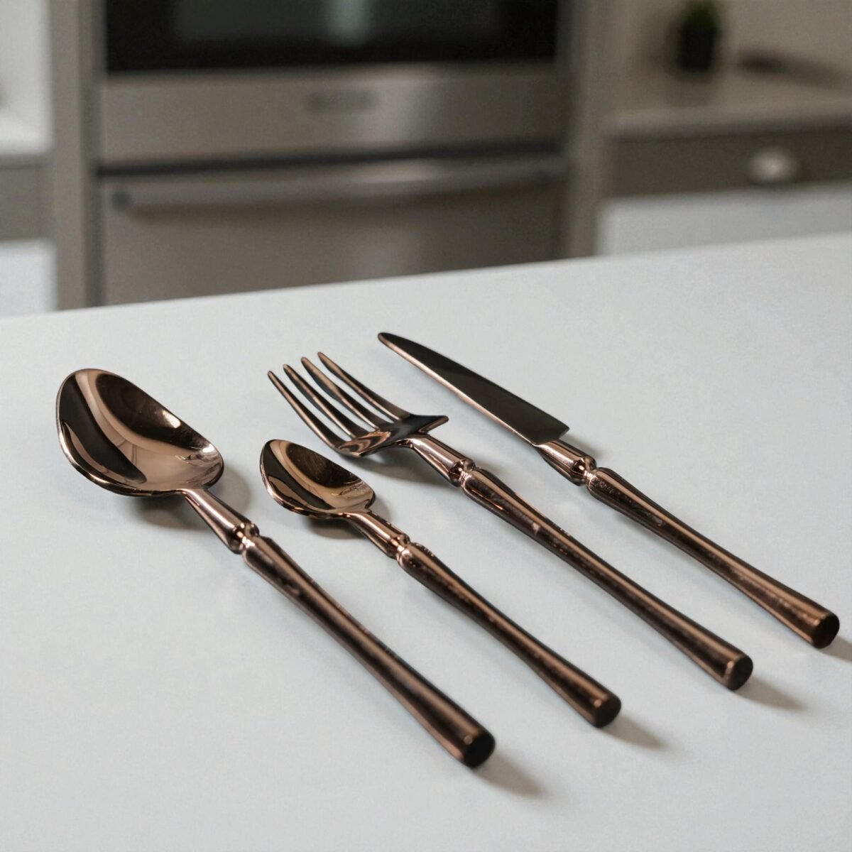 Harmiche Rosara Luxe – 4-Piece Rose Gold Cutlery Set