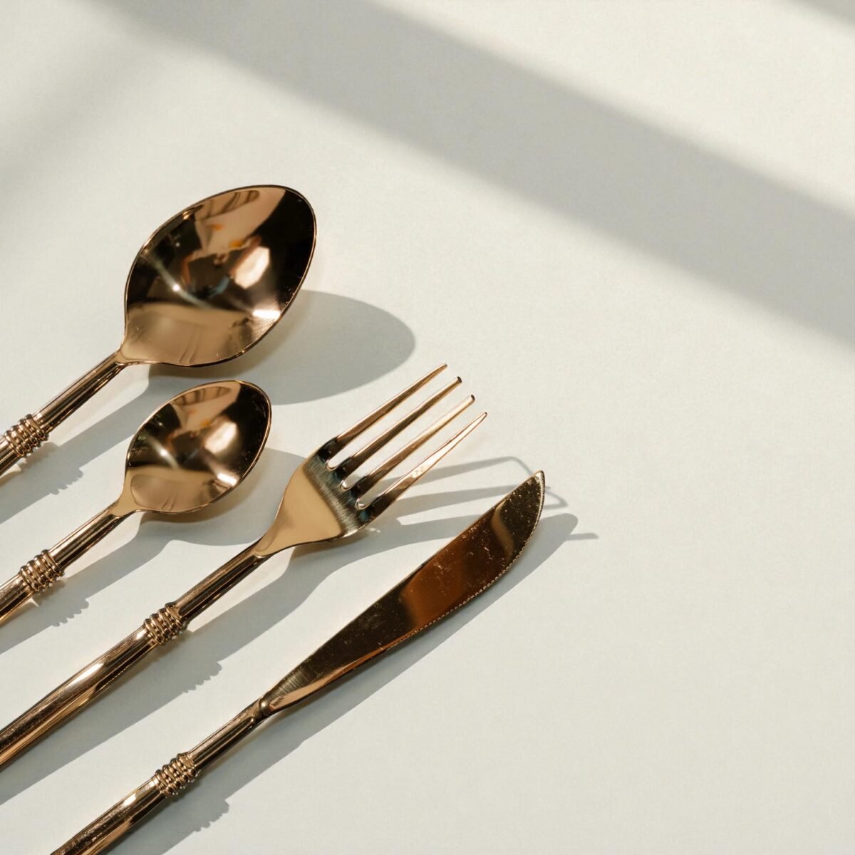 Harmiche Quad-Ring Gold 4-Piece Cutlery Set