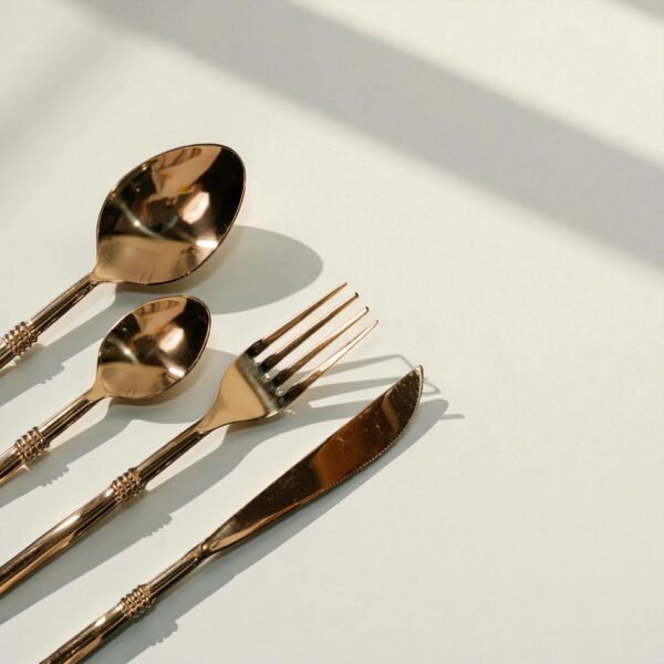 Harmiche Quad-Ring Gold 4-Piece Cutlery Set
